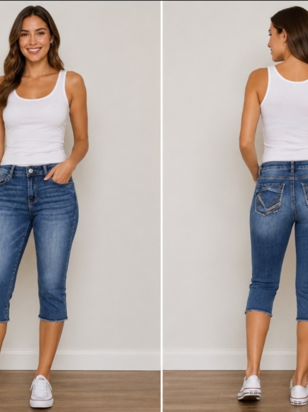 Maurices Medium Blue Cropped Capri Jeans